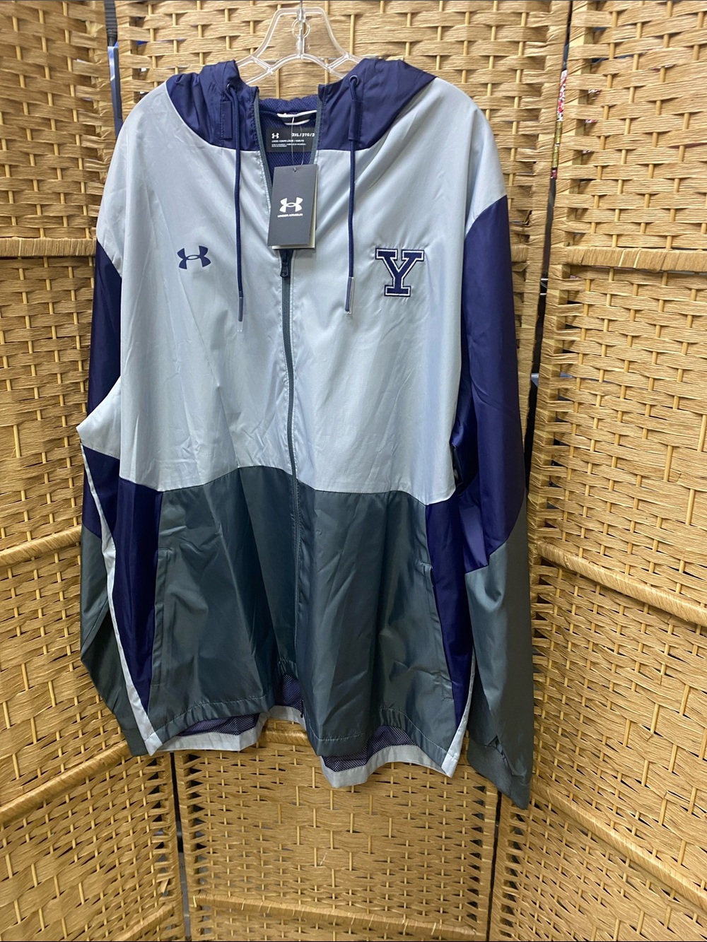 Under Armour Colorblock Windbreaker Jacket - Light Blue/Navy/Gray